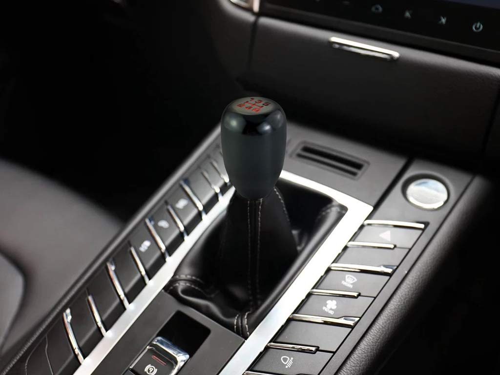 Lunsom Small Shift Knob Metal Shift Lever 5 Speed Car Shift Knob Short Fit for Automatic and Manual Car (Black)