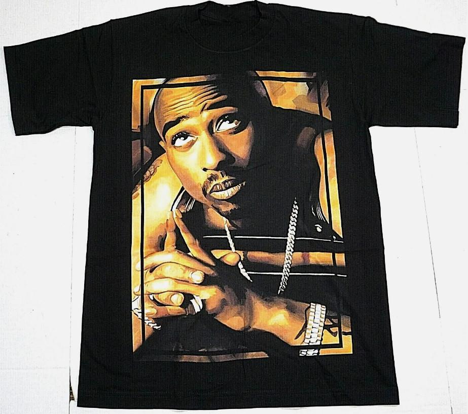 TUPAC SHAKUR T-shirt 2Pac West Coast Hip Hop Rap Tee Men Cotton New S