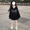 Felpe con zip Harajuku gotico Donna Mall Goth Tops Felpa con cappuccio streetwear giapponese Pullover autunnali