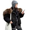 New Horn Buckle Hooded Big Fur Collar Down Cotton Clothes Women's Retro Pie Overcomes Winter Thickened Coat Students