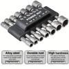 A Set of 14 Steel Hex Shank Sleeve Combination, Electric Nut Wrench Drill Bit Tool, Hex Wrench Screwdriver Set, No Assembly Required, Black