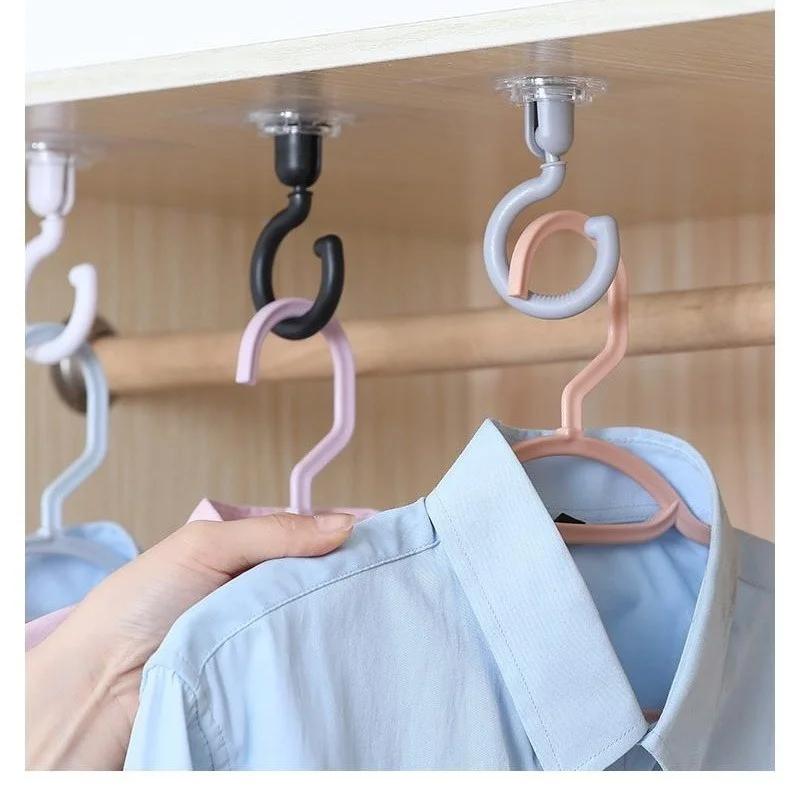 Household Convenience Rotary Strong Hook Multifunction Adhesive Hook Kitchen Bathroom Wall Hanging Door Back Coat Hook Tools
