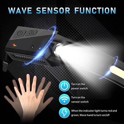 COB LED-Stirnlampe, Induktions-Stirnlampe, eingebauter Akku, USB-aufladbare Stirnlampe, Outdoor-Camping-Angelsensor-Scheinwerfer
