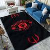 Manchester United Logo On Black Rug Patterned Carpet, Suitable As a Non Slip Play Mat for the Living Room and Bedroom Sofa