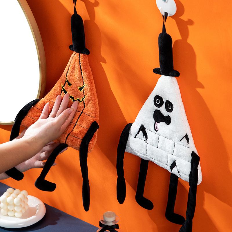 Children's Halloween Monster Coral Fleece Hand Towel - Quick-Dry, Water-Absorbent Party Favor
