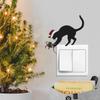 Christmas Atmosphere Personalized Black Cat Gifts Living Room Entrance, Home Switch Beautification Stickers