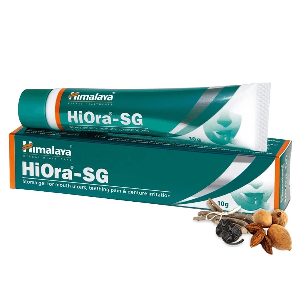 Himalaya Hiora-SG Gel 10g Tube for Mouth Ulcers Teething Pain Denture Relief