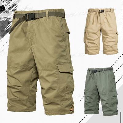 Erkek Yazlık Şortlar Hızlı Kuruyan Kısa Pantolonlar Çok Cepli Pamuklu Kargo Şortlar Streç Spor Erkek Jogger Pantolonlar