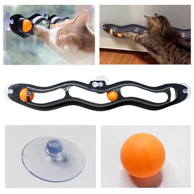 Interactive Track Ball Toy Cat Window Suction Cup Track Ball Cat Toys Pet Favorsbuy at a low
