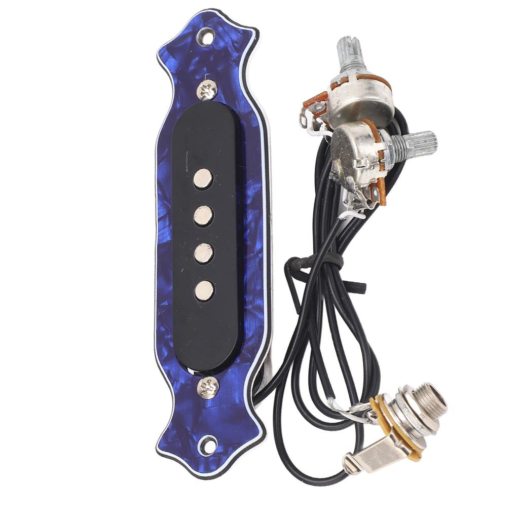 Acoustic Guitar Pickup 4 Strings Copper Coil Guitar Pickup Replacement for Practice and Performance GMB334 Blue Color