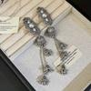 2pcs etro Ethnic Style Alloy Tassel Hair Clip Elegant Imitation Pearl Bang Side Clip Matching Accessorie Daily Party Photography