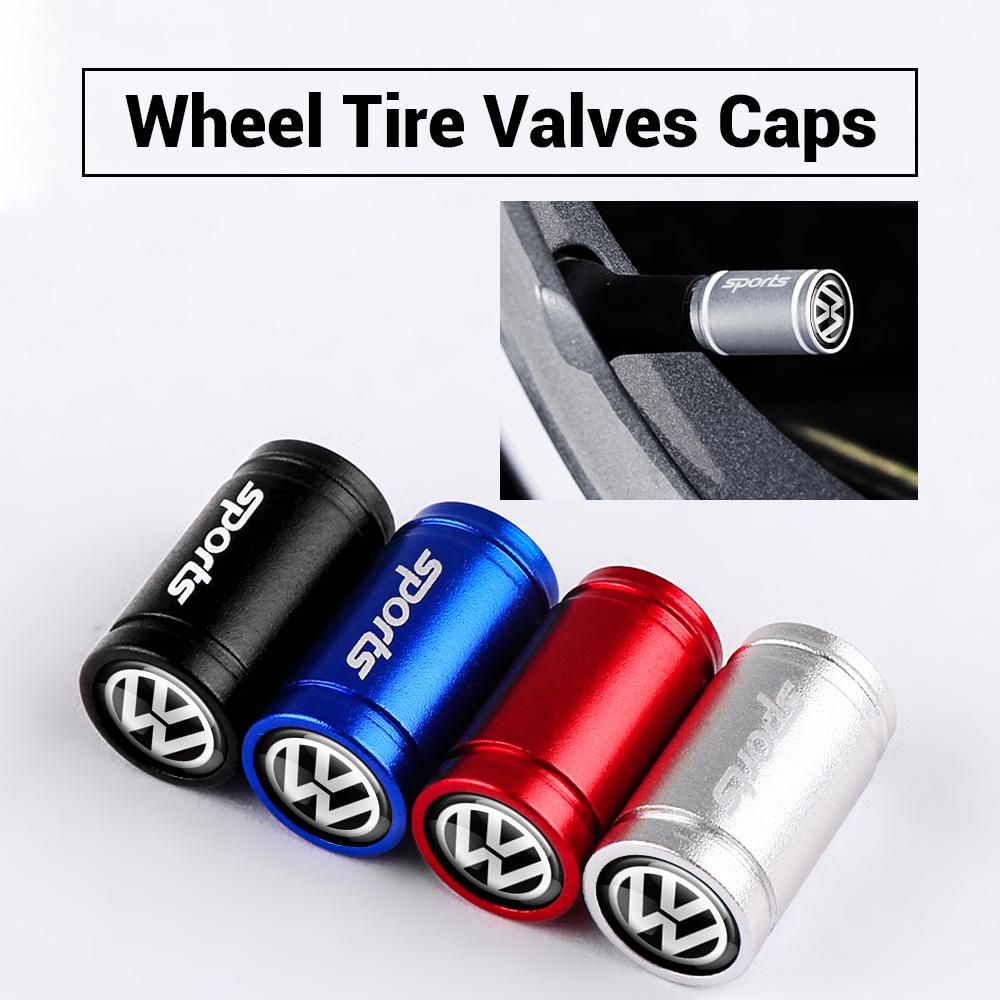 4pcs Metal Alloy Car Wheel Tire Valve Cap Stem Cover Accessories For Volkswagen Golf Polo Scirocco CADDY Beetle Passat Jetta MK7 CWW1