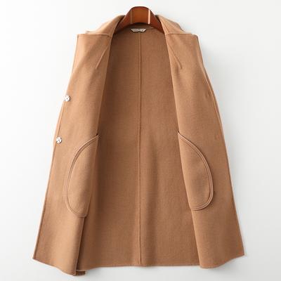 Doppelseitiger Kaschmir-Mantel Damen mittel und lang Herbst und Winter neu schmal Mode High-End Wollmantel kleiner Mann