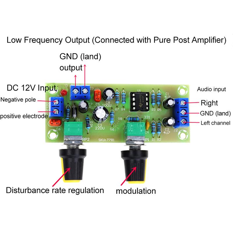 DC 10-24V Subwoofer Amplifier Preamp Board Subwoofer 22Hz-300Hz Frequency Filter Plate For Diy Kit