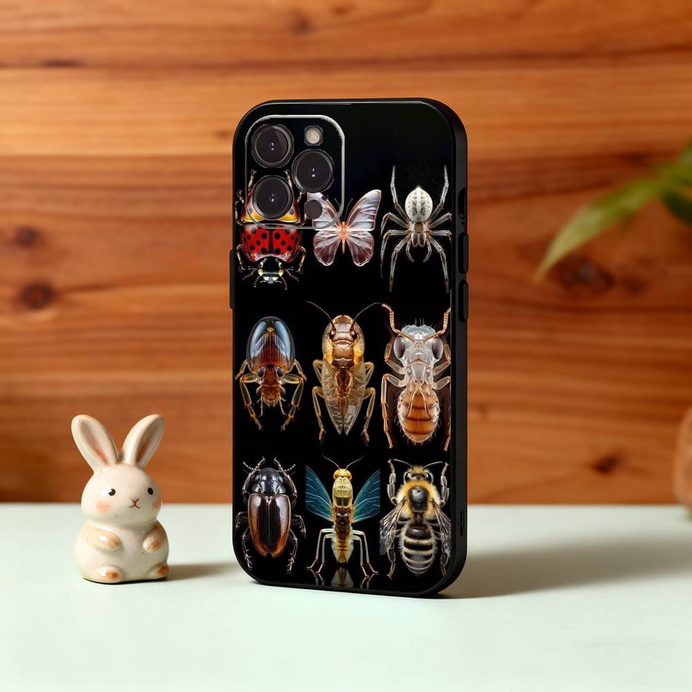 

B-Biology B-Bugs And Insects Art Phone Case For iPhone17,16,15,14,13,12,Plus,Pro Max, 5G Others Soft Black Cover iPhone11PROMAX