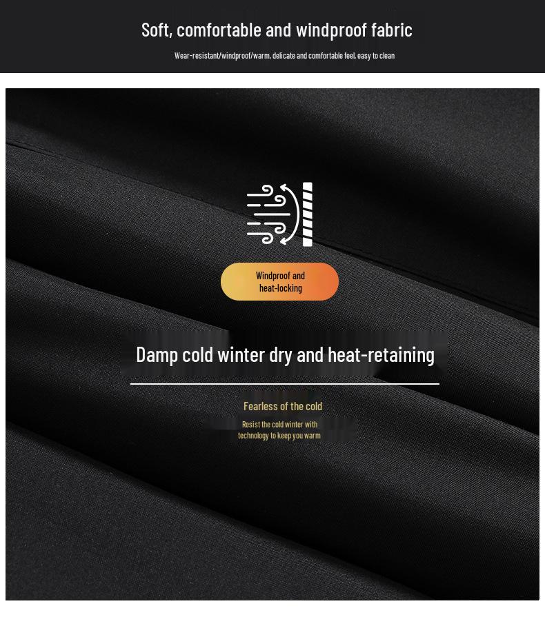 Men's Winter Plus Size Graphene Padded Cotton Hooded Jacket for Middle-Aged & Elderly