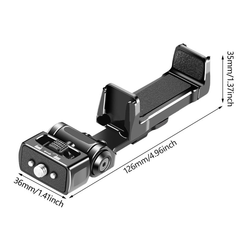 Phone Tripod Mount, Universal Smartphone Mount Adapter with 3 Cold Shoe & 1/4" Standard Screw, 360 Rotates