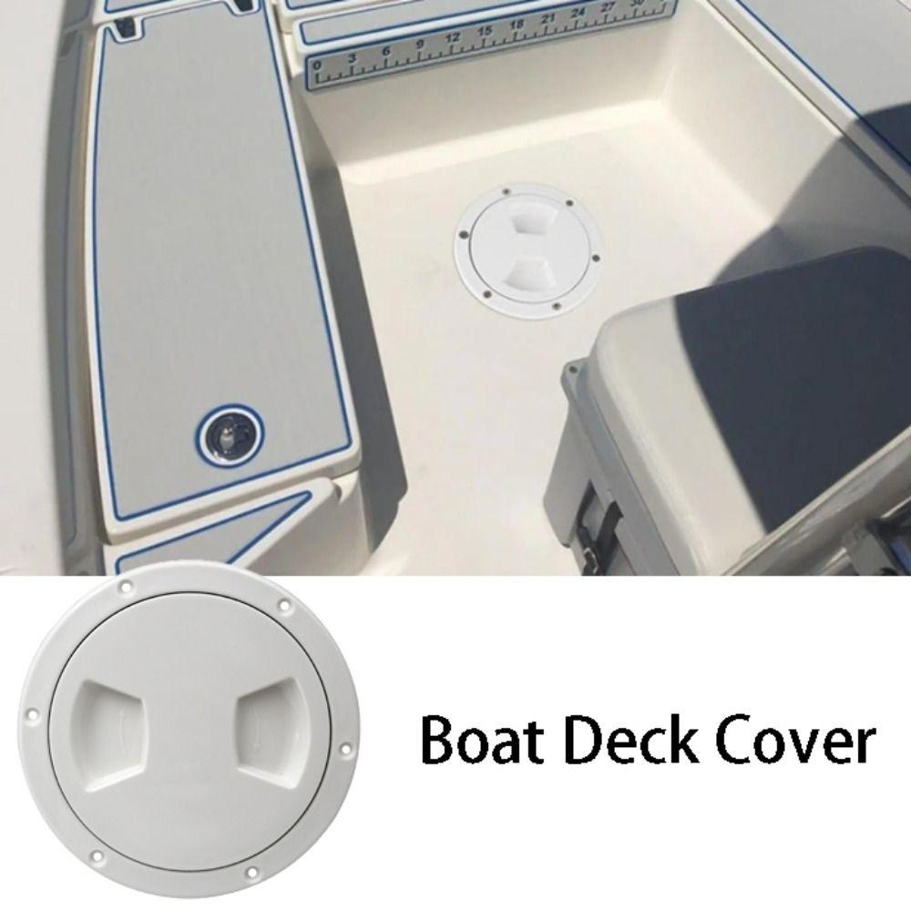 White Hatch Cover Round Inspection Plate Deck Cover Lid Deck Inspection Access  Boat