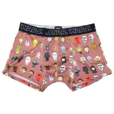 Small Planet Star Wars Men's Underwear, Pixel Star Wars Print Boxer Briefs, Size Large