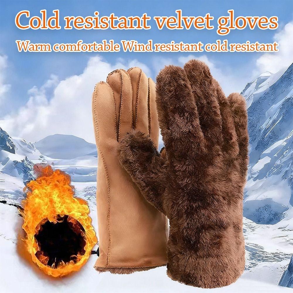 Plüsch-Winterhandschuhe Warme Fahrradhandschuhe Modische Fahr-Fäustlinge Herren Damen