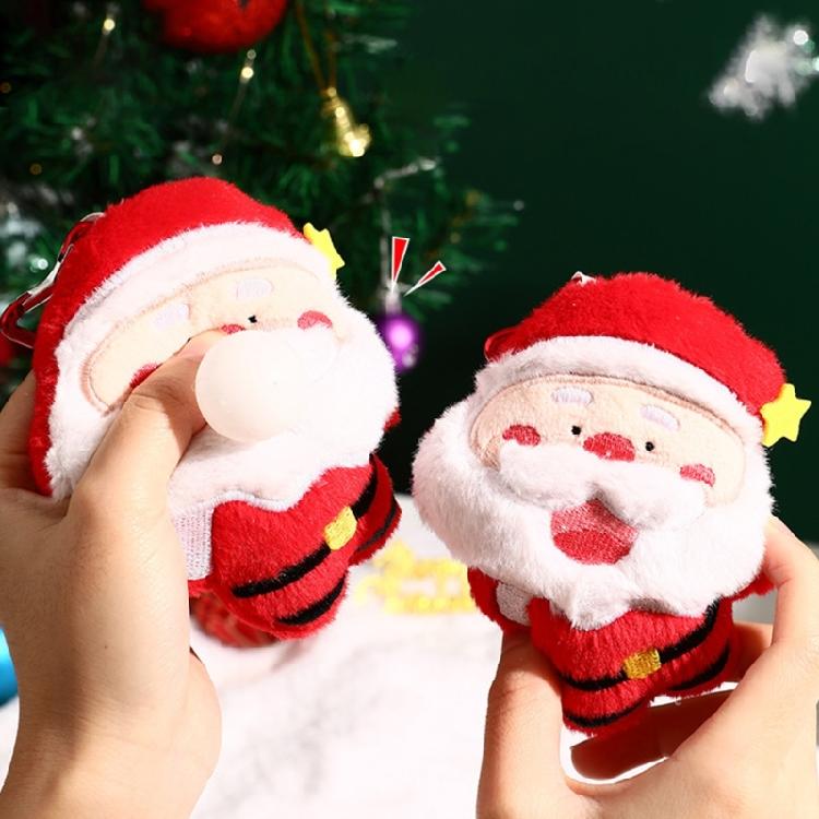 Lovely Santa Soft Plush Cartoon Christmas Tree Keychain for Bags and Keys Keyring Adorable Charm Birthday Gifts