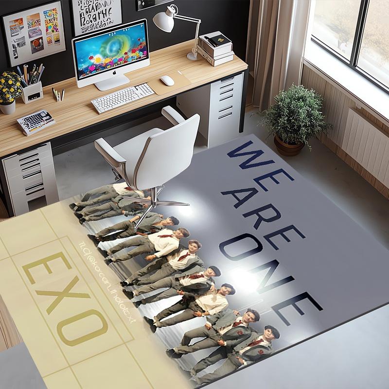 EXO Pattern Rug, Indoor/Outdoor Mat, for Picnic, Gameroom, Bedroom, Office, Living Room, Home Decor Carpet, Birthday Gift
