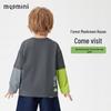 MQDMINI Boys' Dual-Color Sleeve Long-Sleeve T-Shirt
