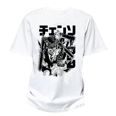 """2025 Sommer und Herbst Kettensägenmann Japanischer Manga bedrucktes T-Shirt lockeres Outdoor-Kurzarm-Oberteil für Herren und Damen."""