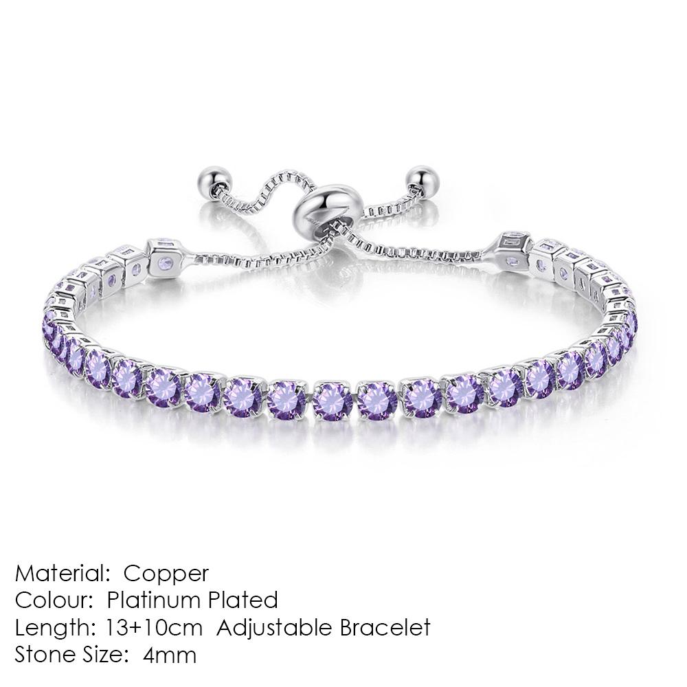 ZHOUYANG Tennis Bracelet For Women Luxury Handy Adjustable 4 Claws Mosaic 4mm Zirconia Rose Gold Color Fashion Jewelry Gift H133