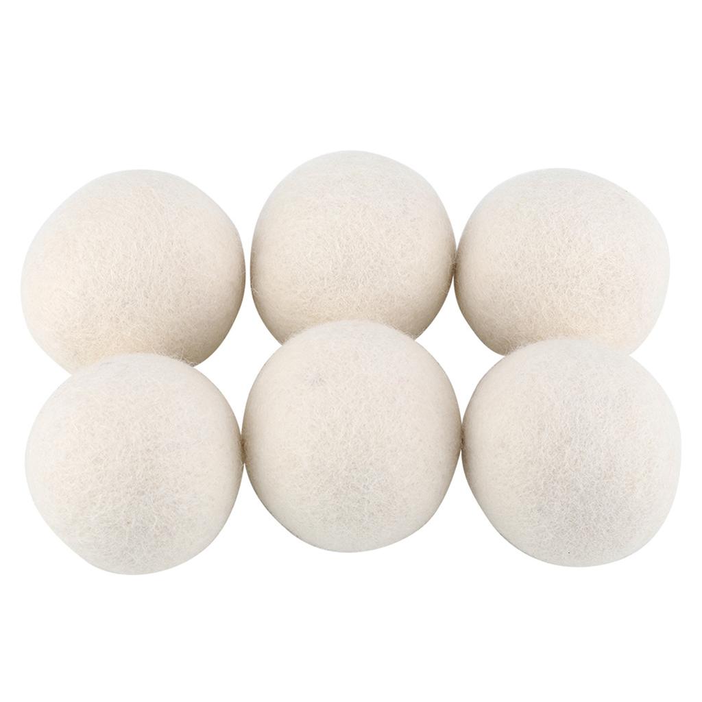 Balls of Natural Wool, Reduce Static Electricity and Drying Time, Eco-Friendly, Diameter 6 Cm, Set of 6 Pieces, Made of Wool Fibre, Non-Toxic,