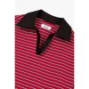 STudio Tomboy ShorT Sleeve T shirT shirT Collar paTch sTripe  9106222223ar 