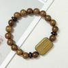 Wooden Beaded Bracelets for Men 10mm Round Beads Stretch Wood Bangle DIY Beading Gifts