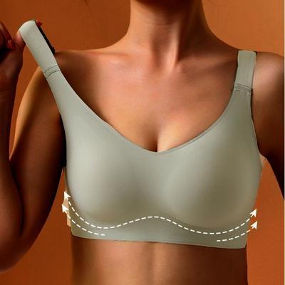 Damen Nahtloser BH aus Eisseide mit weicher Stütze und Push-Up-Unterwäsche, kabellos, Bralette