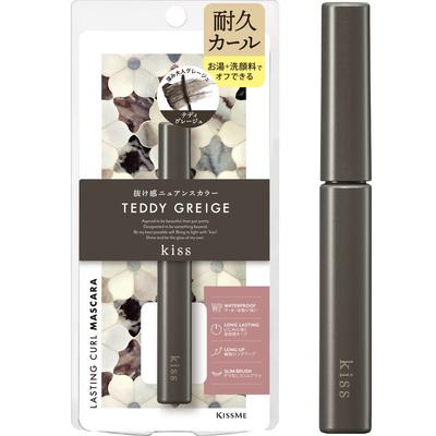Kiss (kiss) KiSS Lasting Curl Mascara 55 Teddy Greige 4.5g Deep Greige Color Mascara Separate Slim Brush Feeling of Shedding Hot Water + Face Wash Off