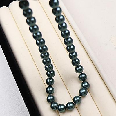 Tahitianisches Pfauengrün 10mm Muschelperlenkette für Damen - Elegant, Vielseitig, Leichte Luxus Schlüsselbeinkette mit geknoteten Perlen