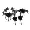 Gothic Dark Black Lace Collar Halloween Rose Flower Fringed Choker Necklace