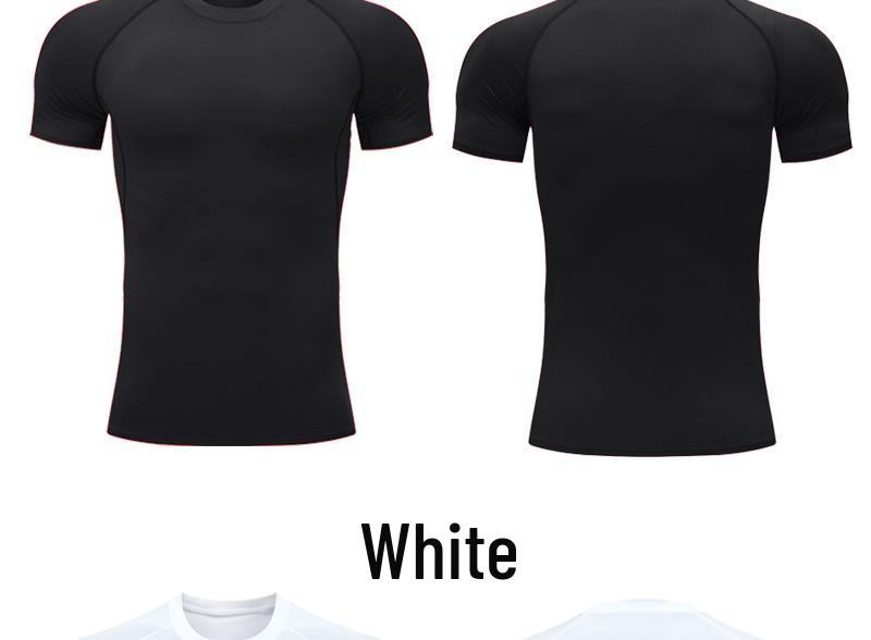 Men's Quick-Dry Fitness Sport Tee - Short Sleeve, Tight Fit, Round Neck, Sweat-Wicking for Running, Basketball, Football.