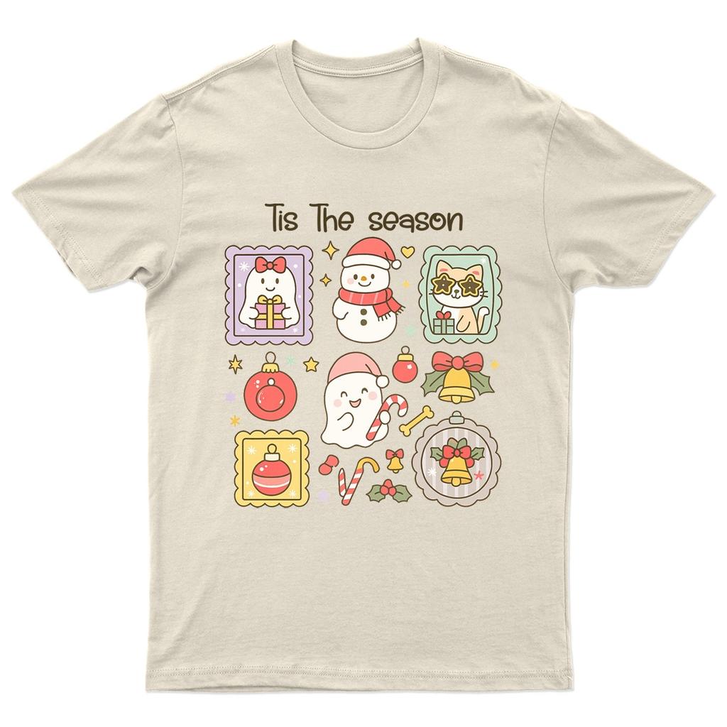 Tis The Season Christmas TShirt Unisex Gift Retro Seasonal Funny Xmas Santa a