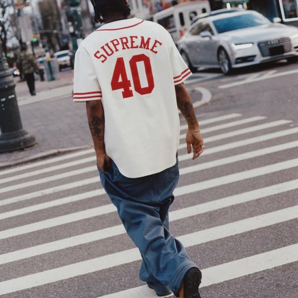 Supreme x 40 Acres twill "SS25 - Natural" baseball jersey Unisex SUP-SS25-246