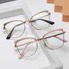 Unisex Trendy Color-Changing Blue Light Glasses with Stylish Metal Frame and Flat Lenses