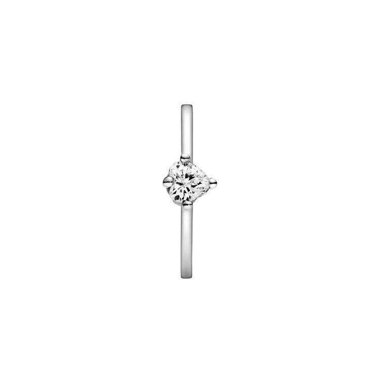 Pandora Transparent Heart Single Stone Ring Women rings Silver 198691C01 52