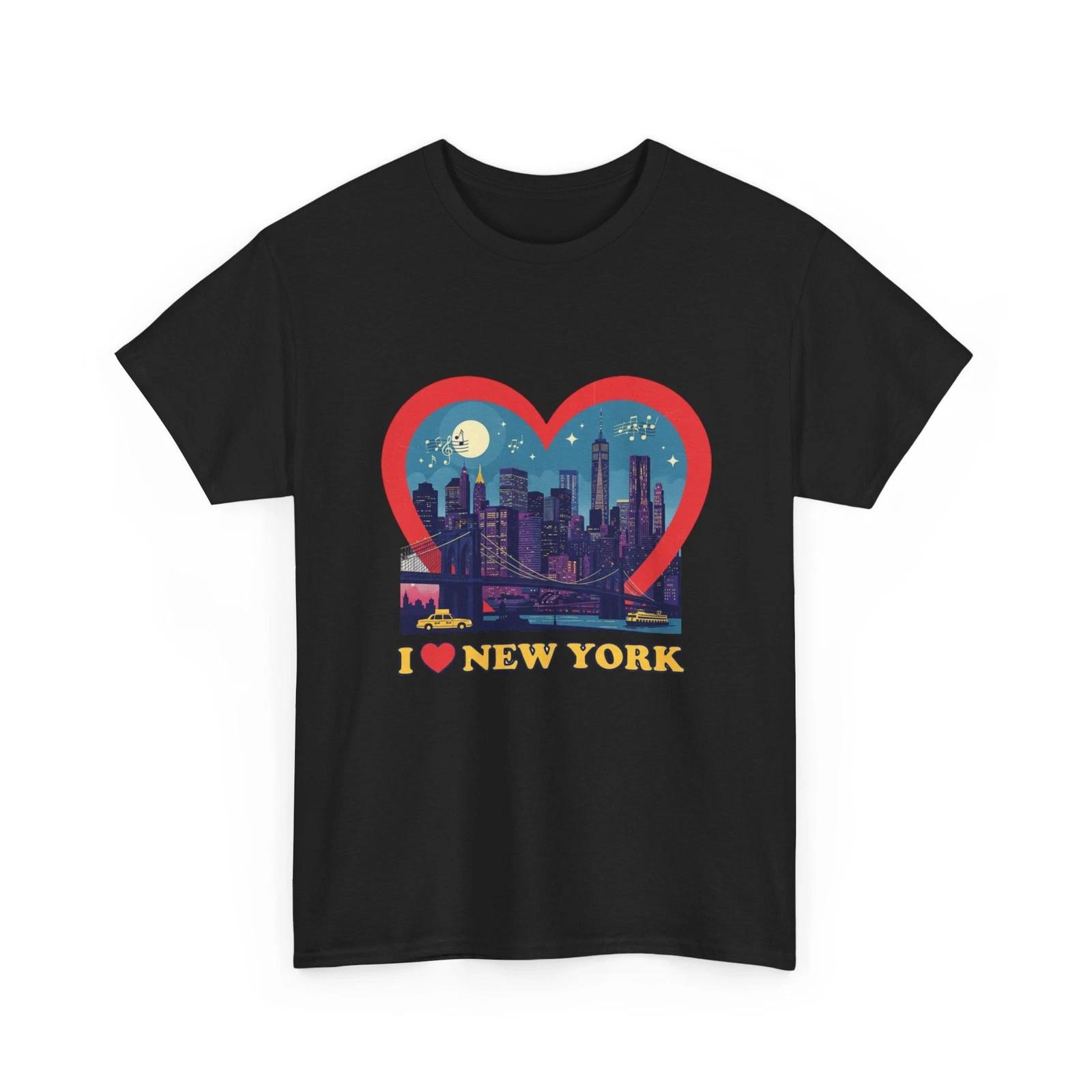 I Love New York Skyline Heart Tee | New York City souvenir, Quality Cotton Tee 4XL