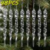 Clear Acrylic Icicle Ornaments for Christmas Decoration Crystal Hanging Pendant Icicles Drop Xmas Tree Wedding Party Supplies
