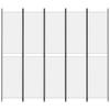 5 Piece White Folding Screen 250 X 220 Cm Fabric