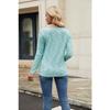 GMXIA Autumn V-Neck Loose Long Sleeve T-shirt Button Top Women