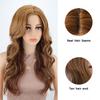 MISSQUEEN Long Wavy Blonde Wigs For Women Middle Part Synthetic Wig Natural Looking Heat Resistant Fiber Wigs