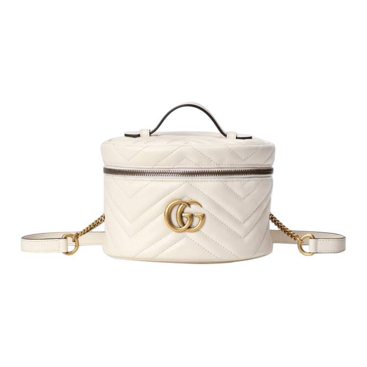 Gucci GG Marmont Quilted Leather Mini Backpack Women Backpack White 598594-DTDCT-9022