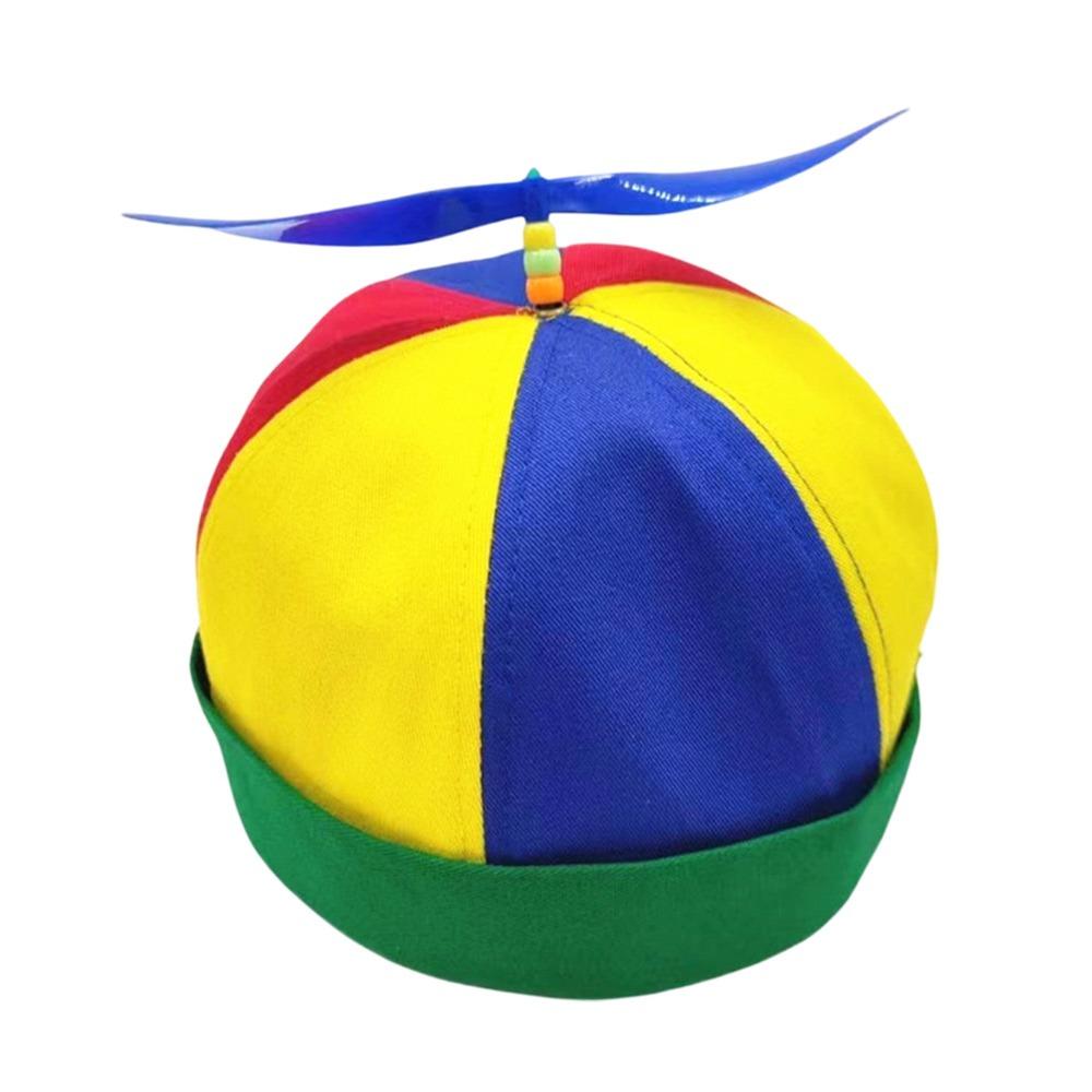 Lässige Regenbogen-Beanie Street-Hut Bambuslibelle Lustige Kappe Propeller für Helikopter Schirmlose Docker-Mütze Herren Damen yellow