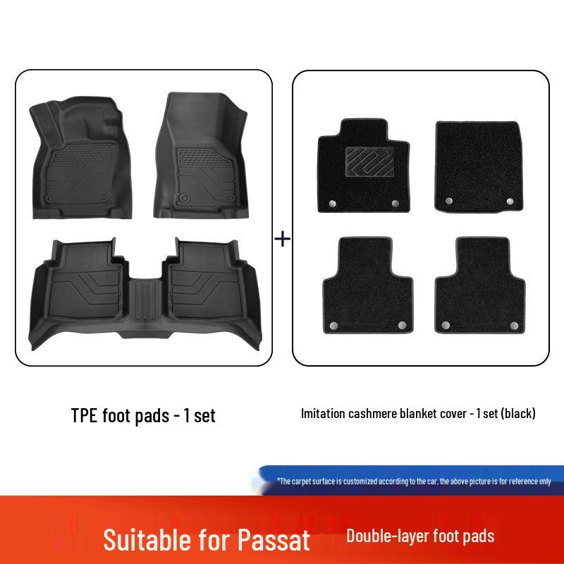 Volkswagen Passat Fully Enclosed TPE Floor Mats, Car-Specific, Original Color, 25 Model Compatibility, Double-Layer Design