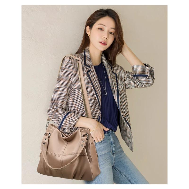 High Quality Soft Leather Handbags for Women 2023 Vintage Women's Shoulder Messenger Bag Luxury Large Capacity Female Sac A Main